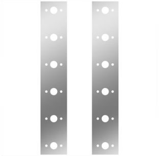 Phoenix Design 15 Inch Stainless Steel Front Air Cleaner Panels W/ 12 P3 Light Holes For Kenworth W900L - Kenworth Ke...