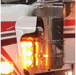 Chrome Shop Mafia CSM Paintable Aluminum Notched Air Cleaner Hose Guards For Kenworth W900L - Kenworth Kenworth W900L