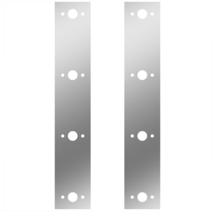 Phoenix Design Stainless Steel Rear Air Cleaner Panels W P3 Light Holes For Kenworth W900B, W900L - Kenworth Kenworth...