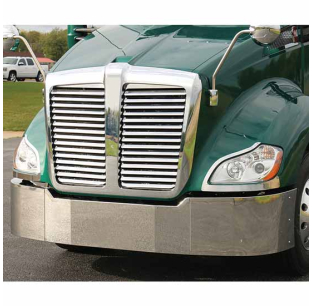 RoadWorks 17 Inch Stainless Steel 3-Piece Blind Mount Bumper For Kenworth T680 - Kenworth Kenworth T680