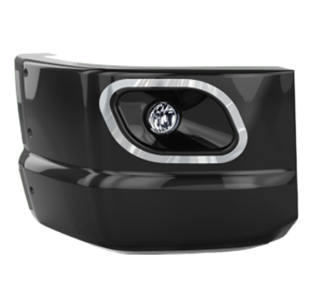 RoadWorks Hybrid A.R.E. Bumper Passenger Side Composite End With Standard Fog Light Hole For Kenworth T680, Peterbilt...