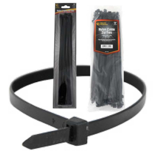 Black or White 12 Inch Nylon Cable Zip Ties, 15 or 100 Pack, Fits Freightliner Cascadia Models