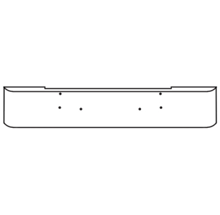 Valley Chrome Plating 20 Inch Chrome Texas Rolled End Bumper, 10 Gauge For Peterbilt 362 1981-2002 - Peterbilt Peterb...