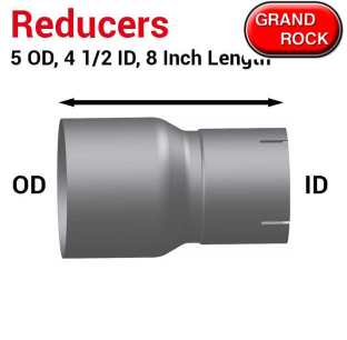 Grand Rock Chrome Pipe Reducer 5 In O.D. to 4.5 In I.D., 8 Inch Length