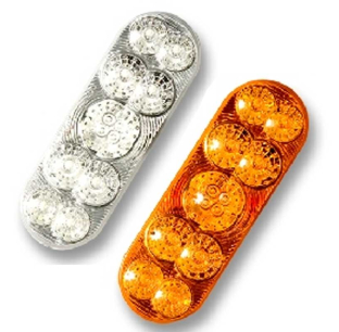 6 Inch Oval Amber Grommet Light with Amber or Clear Lens for Trailers