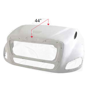 Freightliner M2 112 2004+ 44 Inch Fiberglass Hood - Durable Replacement Part