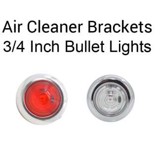 Kenworth 13 Inch Rear Air Cleaner Light Panels with 4 LED Bullet Lights