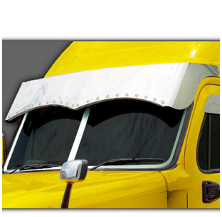 Freightliner Cascadia 18 Inch Twisted Drop Visor with 20 Light Holes - Condo & Mid Roof