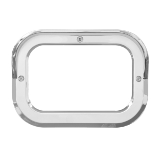 Chrome Plastic Grommet Cover with Visor for 5.5 Inch Large Rectangular Light