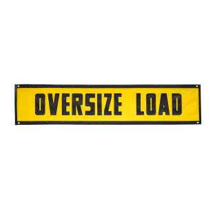 Alt text: "Yellow Mesh Oversize Load Sign 84x18 inches - Durable and Easy to Install"