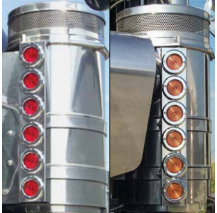 Kenworth 13 Inch Vortox and Donaldson Air Cleaner Brackets for W900/T800 - Available Blank or with Light Holes - Sold as Pair