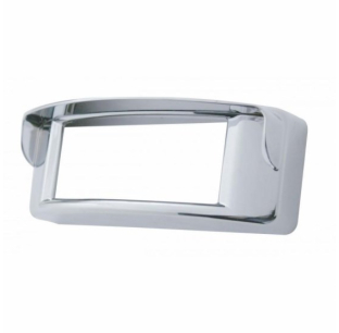 Chrome Rectangular Light Bezel with Visor for LED Marker Lights - Fits Most Models