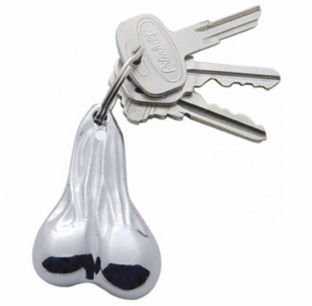2.5 Inch Chrome Bull Ball Key Chain - Metal Novelty Keychain for Trucks - United Pacific